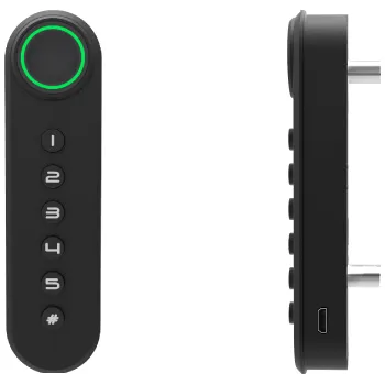 chytrý zámek Kódový zámek se čtečkou otisků prstů F021, hliník, černý