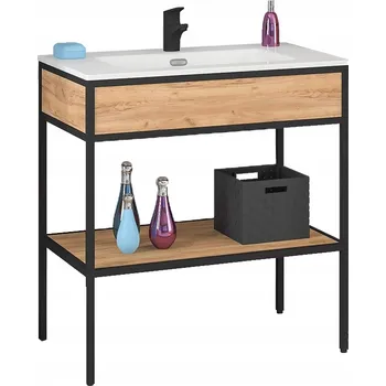 Koupelnový nábytek Skříňka pod umyvadlo Astor Modus 80 cm černá / dub country