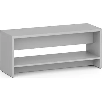 Šatní lavice s policí na boty, zesílená, délka 1000 mm, šedá