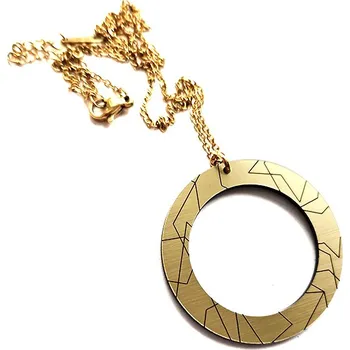 Náhrdelník CIRCLE LINES 1 GOLD náhrdelník metalicky zlatý náhrdelník