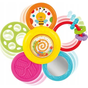 SMILY PLAY Chrastítko kroutící se sedmikráska kousátko pro miminka