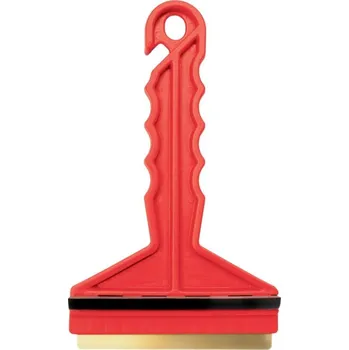 Autoškrabka Škrabka na led FROST, mosazná čepel, gumová stěrka, červená