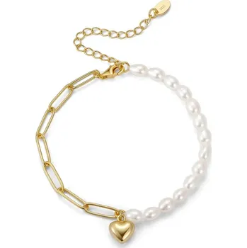Náramek Majya Stříbrný náramek s perlami CAMILLE pozlacený Ag/; ≤5,12 g 11723
