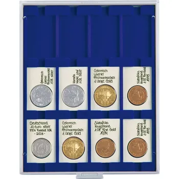 Obal pro sběratelský předmět Lindner 12 polí pro REBECK L rámečky (50 x 75 mm) Barva: Modrá