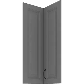 Stolarz-Lempert Kuchyňská skříňka Stilo DustGRWH - horní rohová 60x60 GN-90 2F (°90), Dust Grey + bílá