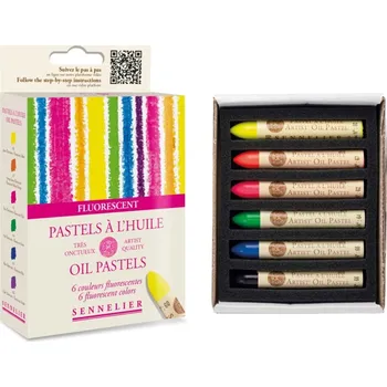 Olejové pastely Sennelier - sada 6 ks - Fluorescent