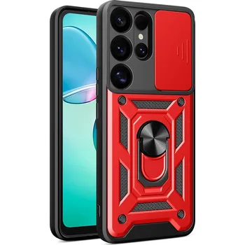 Hybrid Armor CAMSHIELD / odolné pouzdro / kryt 4v1 / pro Samsung Galaxy S25 Ultra červené