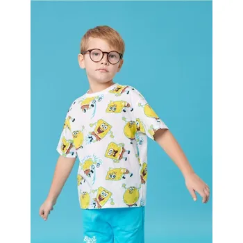 Sinsay - Tričko SpongeBob - bílá - ZF273-00X - ZF273-00X-104