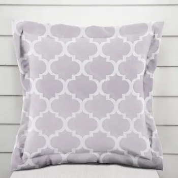 Povlak na dekorativní polštářek Bavlněný povlak na polštář s lemem Sandra SA-188 Šedé Maroko 40 x 40 cm