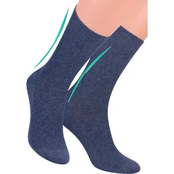 Dámská móda Pánské zdravotní ponožky žebrované STEVEN Barva/Velikost: jeans tmavá / 39/42