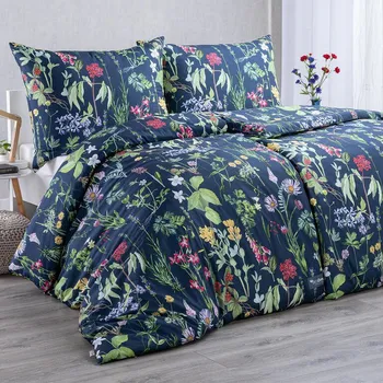 Povlečení povlečení z mikrovlákna PRIMAVERA tmavě modré 2x jednolůžko