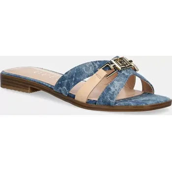 Dámské pantofle Pantofle Guess REALLA3 dámské, modrá barva, FLJRL3 DEN19 FLJRL3.DEN19.BLUE 55X, EUR 38