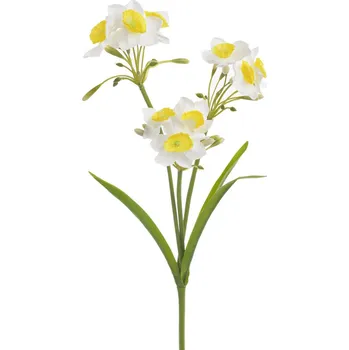 umělá květina narcis trs - bílá