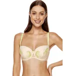 Vyztužená podprsenka Soleil béžovo-zelená 65F - Dárková krabička
