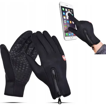 Rukavice ZIMNÍ BĚŽECKÉ RUKAVICE ZATEPLENÉ NA KOLO DOTYKOVÉ VODĚODOLNÉ