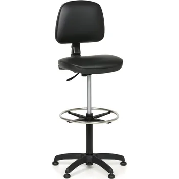 Pracovní židle s kluzáky MILANO bez područek, permanentní kontakt, opěrný kruh, černá