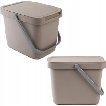 Odpadkový koš Odpadkový koš Kadax hnědý plastový 6 l s klapkou