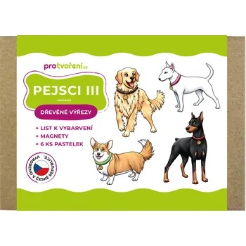Dřevěná hračka Dřevěné výřezy, sada k dotvoření, pejsci 3