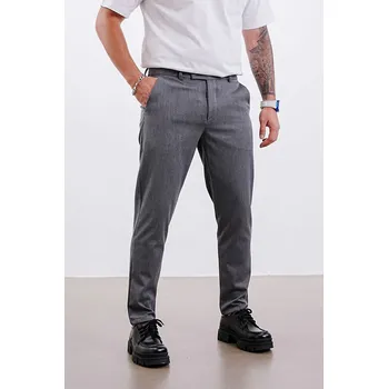 Pánské kalhoty 2Y Premium Šedé chino kalhoty SPECTRAL Velikost: 31