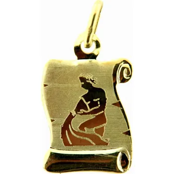 Přívěsek Zlatý přívěsek pergamen znamení zvěrokruhu 30.10.001 VODNÁŘ-2