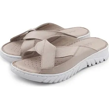 Dámské pantofle Vlnka Dámské kožené nazouváky Klaudie béžová velikost obuv dospělí 38