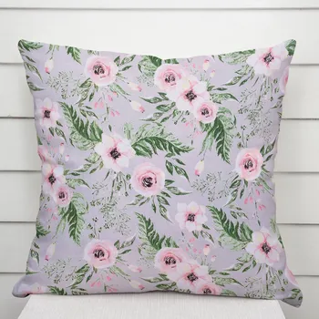 Povlak na dekorativní polštářek Bavlněný povlak na polštář Sandra SA-178 Kvetoucí růže na šedém 50 x 60 cm