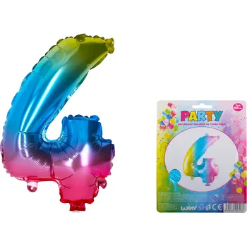 Balónek Balónek nafukovací - číslo 4 duhový