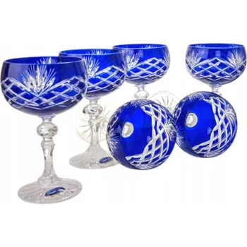 Sklenice Kobaltově modré křišťálové skleničky na šampaňské 150 Ml Ananas