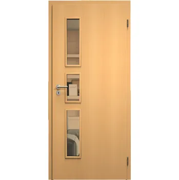 Interiérové dveře SAPELI ELEGANT KOMFORT M33 - DÝHA - OTOČNÉ DVEŘE VČ. ZÁRUBNĚ - Buk Průchozí šířka (cm): 90, Průchozí výška (cm): 197, Typ skla: Planibel bronz