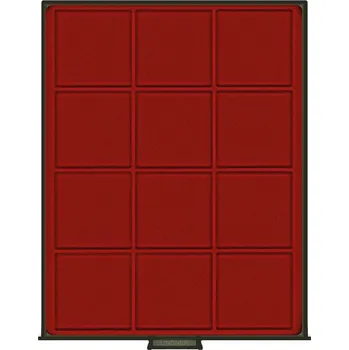 Obal pro sběratelský předmět Lindner 12 čtvercových polí do 66 mm Barva: Vínová