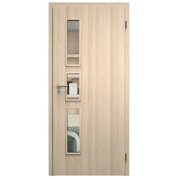 Interiérové dveře SAPELI ELEGANT KOMFORT M33 - CPL LAMINÁT - OTOČNÉ DVEŘE VČ. ZÁRUBNĚ - Jasan Průchozí šířka (cm): 80, Průchozí výška (cm): 197, Typ skla: Čiré sklo