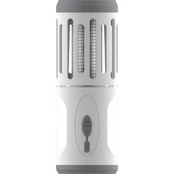 Čelovka LED Přenosná nabíjecí lampa s lapačem hmyzu LED/6W/1800 mAh IPX4 bílá/šedá