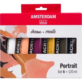 Speciální výtvarná barva AMSTERDAM sada akrylových barev Standard 6x120ml, odstíny Portrait""