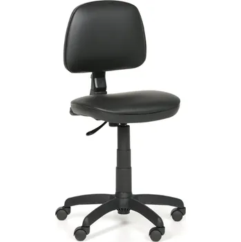 Pracovní židle na kolečkách MILANO bez područek, permanentní kontakt, pro měkké podlahy, černá