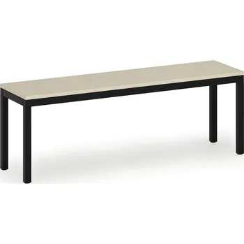 Šatní lavice, sedák - lamino, délka 1200 mm, černé nohy, bříza