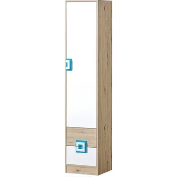 Policová skříň Casarredo Policová skříň NIKO 5 dub jasný/bílá/tyrkys