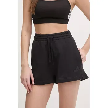 Dámské kraťasy Bavlněné šortky adidas ALL SZN dámské, černá barva, hladké, high waist, JJ4920 99X, vel. XS