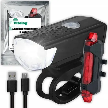 Cyklosvítilna 2x LED Světlo na Kolo Přední Zadní Dobíjecí Sada Světel na Kolo USB
