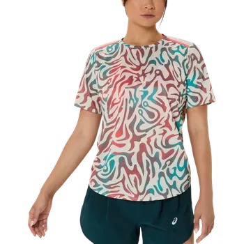 Dámské tričko Triko ASICS ROAD ALL OVER PRINT SS TOP 2012d225-200 Velikost XS
