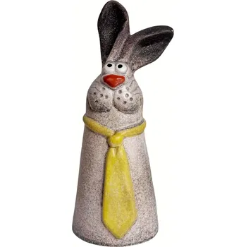 Zahradní dekorace Dekorace na plot zajíc, žlutá, keramika, 10x9,5x22,5cm