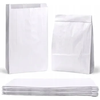 Nákupní taška SKLÁDACÍ TAŠKA Allbag 18x6x34 cm BÍLÁ PAPÍROVÁ 50 ks