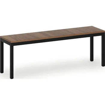 Šatní lavice, sedák - lamino, délka 1200 mm, černé nohy, ořech