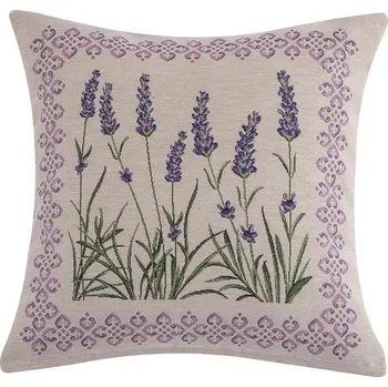 Dekorativní polštářek Gobelínový povlak na polštářek KVÍTKY LEVANDULE 45 x 45 cm