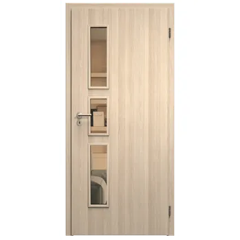 Interiérové dveře SAPELI ELEGANT KOMFORT M33 - CPL LAMINÁT - OTOČNÉ DVEŘE VČ. ZÁRUBNĚ - Jasan Průchozí šířka (cm): 90, Průchozí výška (cm): 197, Typ skla: Planibel bronz