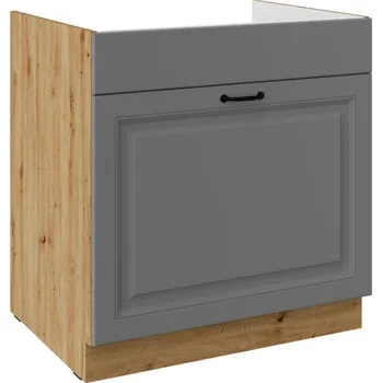 Stolarz-Lempert Kuchyňská skříňka Stilo DustGRAR - dolní dřezová 80 ZL 1S, Dust Grey + Artisan
