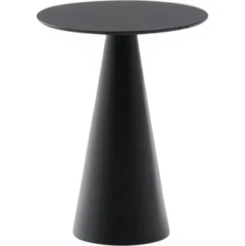 Toaletní stolek Matně černý skleněný kulatý odkládací stolek Kave Home Wilshire 30 cm