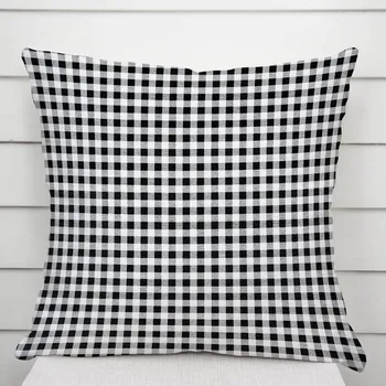 Povlak na dekorativní polštářek Bavlněný povlak na polštář Sandra SA-060 Černo-bílé kostičky 40 x 40 cm