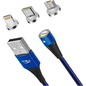 Datový kabel Dobíjecí kabel 3v1 Kumiho K-1 (Modrý)