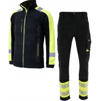Pracovní obuv ELASTICKÝ PRACOVNÍ ODĚV BOZP KOMPLETNÍ SADA KALHOTY FLEECE ODRAZOVÉ 48