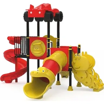 Dětské hřiště Playground System DĚTSKÉ HŘIŠTĚ - sestava se skluzavkami a tobogánem Car